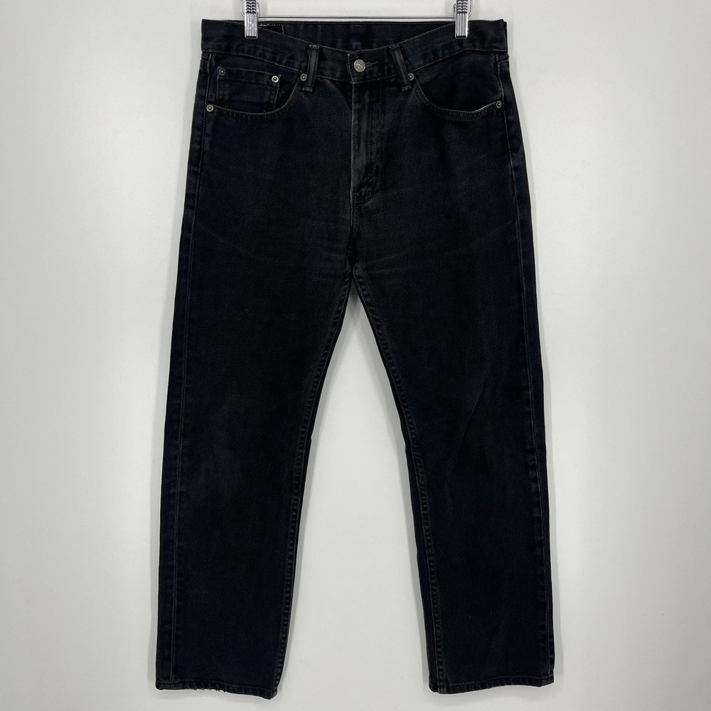 Levis 505 Regular Fit Straight Leg Jeans Mens 33x34 Faded Black 00505-0260